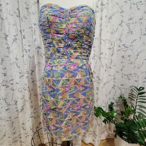Charlie Jade strapless multi colored dress Size XS